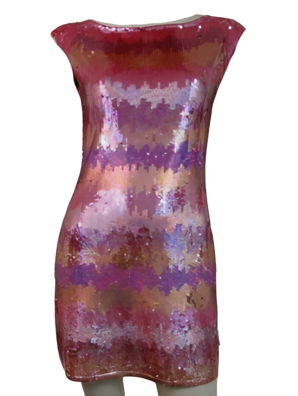DIANE Von FURSTENBERG "Manaus" Pink Orange Ombre Sequin Knit Dress S